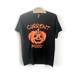 NEW Halloween Pumpkin Jack-o-Lantern Black Crew T-Shirt Holiday Tee Womens Mens